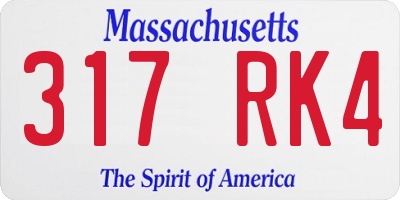 MA license plate 317RK4
