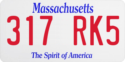 MA license plate 317RK5