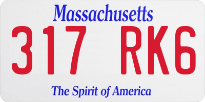 MA license plate 317RK6