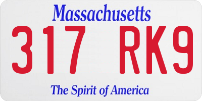 MA license plate 317RK9