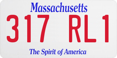 MA license plate 317RL1