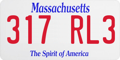 MA license plate 317RL3