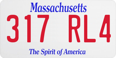 MA license plate 317RL4