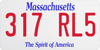 MA license plate 317RL5