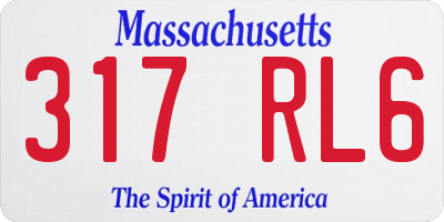 MA license plate 317RL6