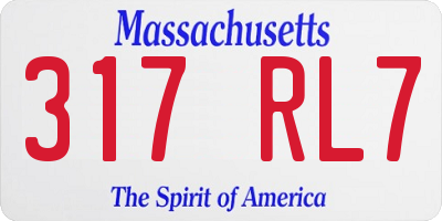 MA license plate 317RL7