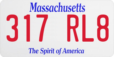 MA license plate 317RL8