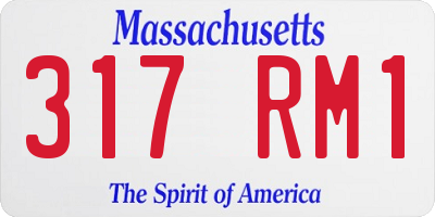MA license plate 317RM1