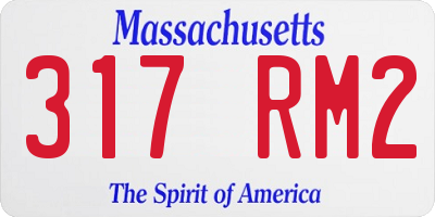 MA license plate 317RM2