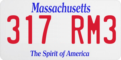 MA license plate 317RM3
