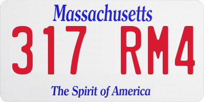 MA license plate 317RM4