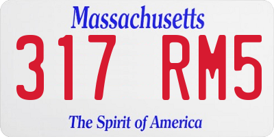 MA license plate 317RM5