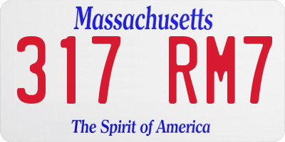 MA license plate 317RM7