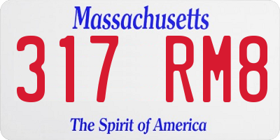 MA license plate 317RM8