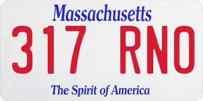 MA license plate 317RN0