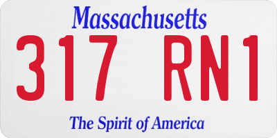 MA license plate 317RN1