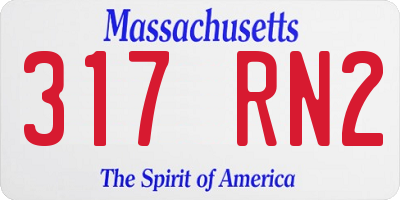 MA license plate 317RN2