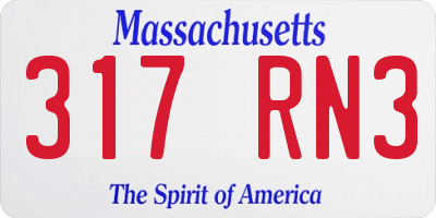 MA license plate 317RN3