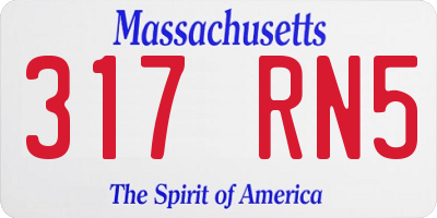 MA license plate 317RN5