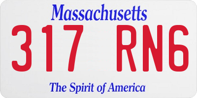 MA license plate 317RN6