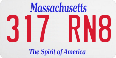 MA license plate 317RN8