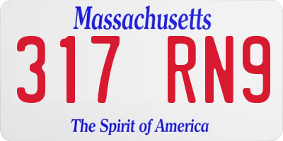 MA license plate 317RN9