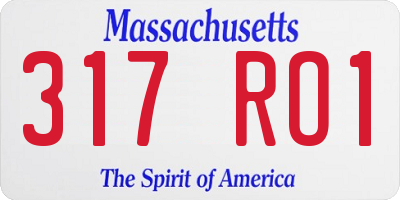 MA license plate 317RO1