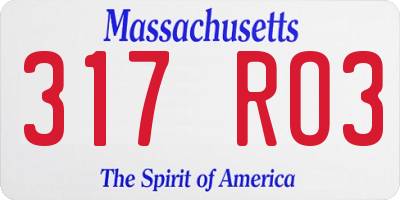 MA license plate 317RO3