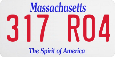 MA license plate 317RO4