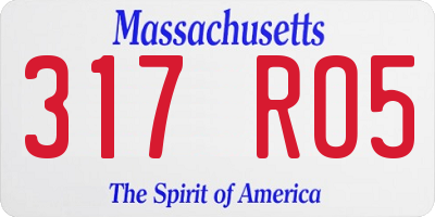 MA license plate 317RO5
