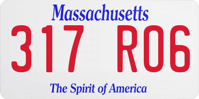 MA license plate 317RO6