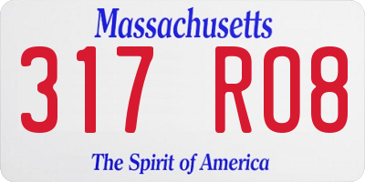 MA license plate 317RO8