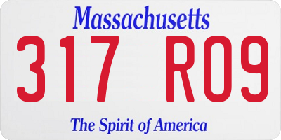 MA license plate 317RO9