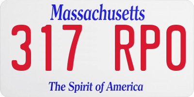 MA license plate 317RP0