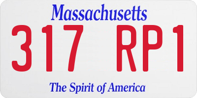 MA license plate 317RP1