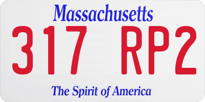 MA license plate 317RP2