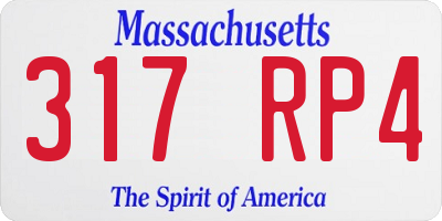 MA license plate 317RP4