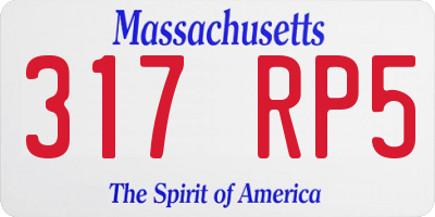 MA license plate 317RP5