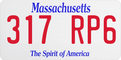 MA license plate 317RP6