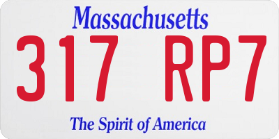 MA license plate 317RP7