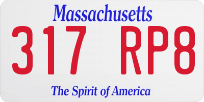 MA license plate 317RP8