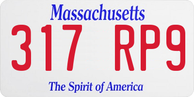 MA license plate 317RP9