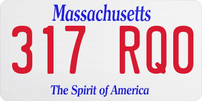 MA license plate 317RQ0