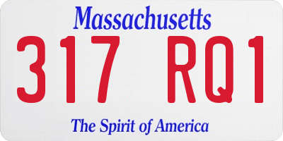 MA license plate 317RQ1