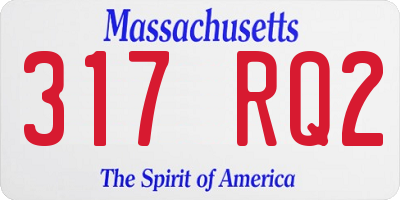 MA license plate 317RQ2