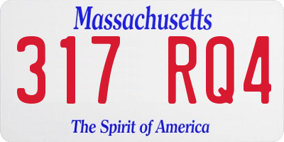 MA license plate 317RQ4