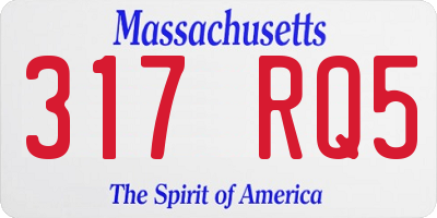 MA license plate 317RQ5