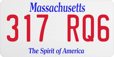 MA license plate 317RQ6