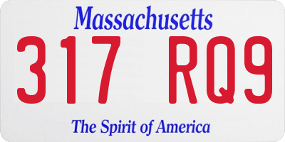 MA license plate 317RQ9