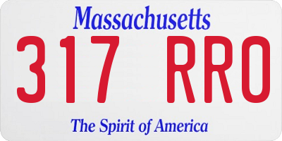 MA license plate 317RR0